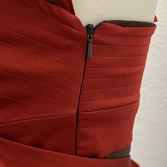 Rare Nicole Miller Collection Bustier Silk Top in Sienna and Taupe - Picture 13 of 14